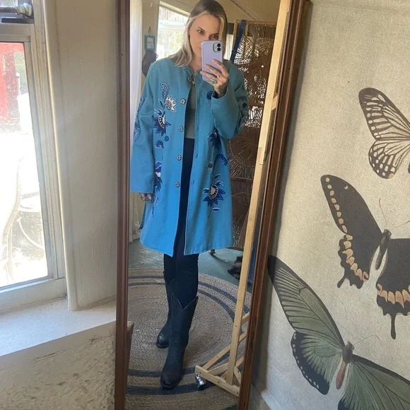 Vintage Indigo Moon Embroidered Jacket - Picture 7 of 7